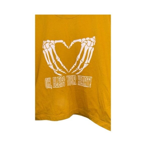 Mustard Graphic Tee with Heart Design - Picture 4 of 5